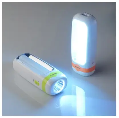 Стильний ліхтар-лампа 2в1 акумуляторний 1200mAh, з бічним світлом, FA-7677 / Потужний переносний ліхтарик, Білий