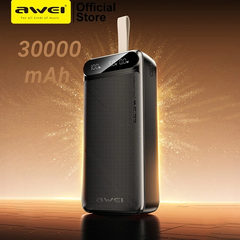 Внешний аккумулятор Power bank Awei PA12 30000mAh PD22,5W быстрая зарядка