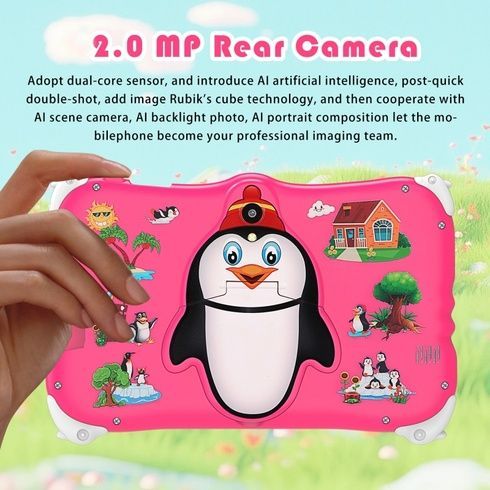 Детский планшет Meijiahui K1 Android-15 Penguin / Планшет 7" 6GB/128GB / Детский планшетный ПК с экраном 7 дюймов Розовый