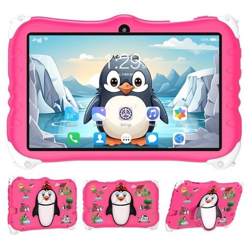 Детский планшет Meijiahui K1 Android-15 Penguin / Планшет 7" 6GB/128GB / Детский планшетный ПК с экраном 7 дюймов Розовый