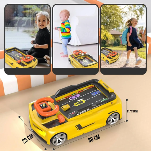 Дитячий симулятор водіння / Ігровий гоночний симулятор Adventure Racing Car 6606E Жовтий
