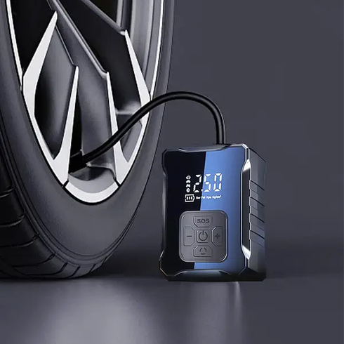 Компрессор автомобильный автоматический с дисплеем 6000mAh 150 PSI 120W М-007 Черный