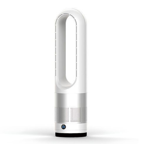 Мобильный безлопастной вентилятор Germatic LED 1200W / Напольный кондиционер 2в1 с обогревом и охлаждением AM-018JR  сенсор, пульт ДУ, автоповорот 80&deg;