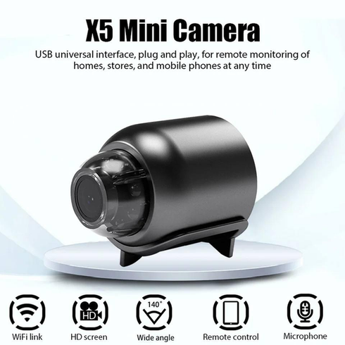 Портативна камера з нічною зйомкою 1080P, X5 Mini / Міні Wi-Fi камера з віддаленим доступом