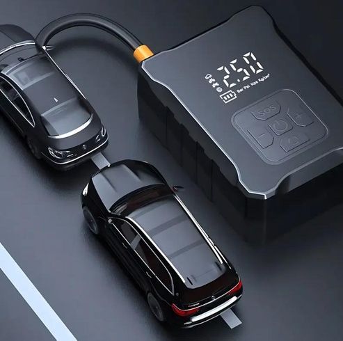 Компрессор автомобильный автоматический с дисплеем 6000mAh 150 PSI 120W М-007 Черный