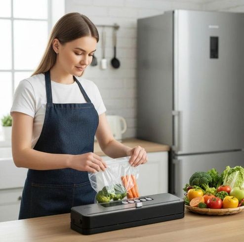 Вакуумный упаковщик для продуктов RAF R.74000 / Вакууматор с герметичной запайкой 110 Вт