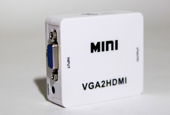 Переходник VGA на HDMI конвертер для ПК, ноутбука, видео регистратора адаптер преобразователь с аудио и внешним питанием HDMI - VGA VGA2HDMI(4272), Белый