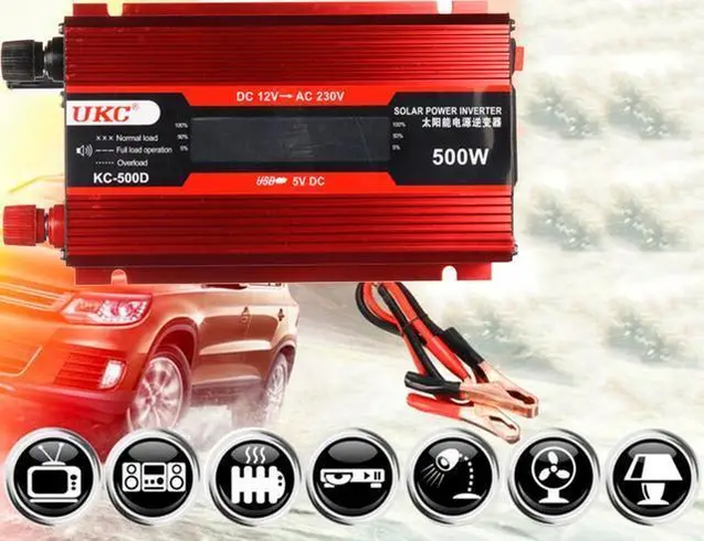 Преобразователь AC/DC KC-500D 500W+lcd, Инвертор в машину