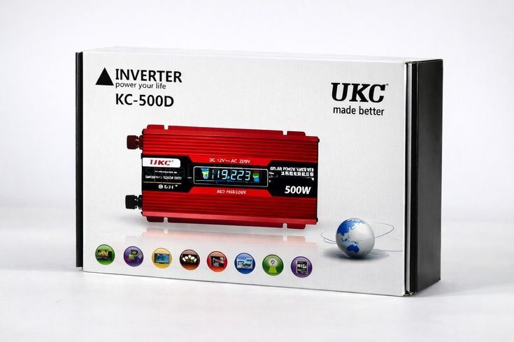 Преобразователь AC/DC KC-500D 500W+lcd, Инвертор в машину