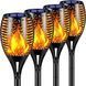 Водонепроникний садовий ліхтар на сонячній батареї з ефектом полум'я Solar flame 4 шт комплект 50 см, Черный