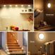 Настенная LED-лампа с датчтком движения 8х2см / Беспроводной круглый ночник USB с магнитным креплением