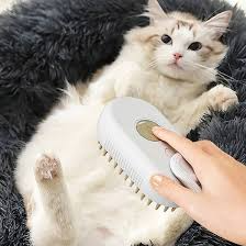 Паровая щетка массажер спрей 3 в 1 PET SPRAY MASSAGE BRUSH для вычесывания собак и кошек с паровым распылителем с ручкой