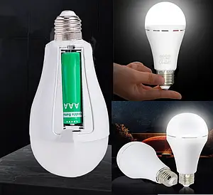Аварийная светодиодная лампа 20W с аккумулятором на патрон лампочка Led аккумуляторная под цоколь