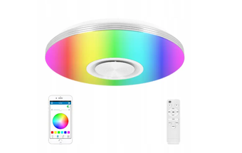 33см світлодіодний RGB світильник стельовий bluetooth + пульт дистанційного керування, Разноцветный