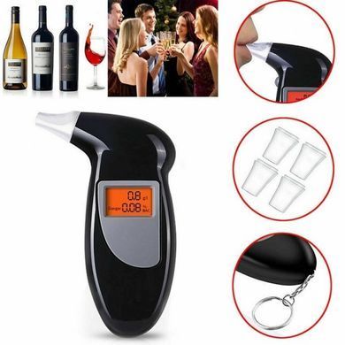 Персональный алкотестер Digital Breath Alcohol Tester с мундштуками, Черный