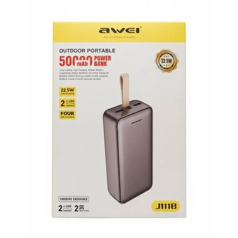 Мобильный аккумулятор (Power Bank) AWEI J111B  / Повербанк 50000 mAh 22.5W