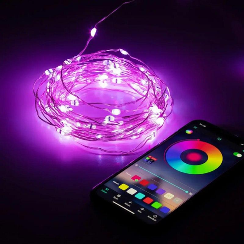 Світлодіодна розумна гірлянда Smart LED 20м IP65 з Bluetooth для ялинки від USB 20м