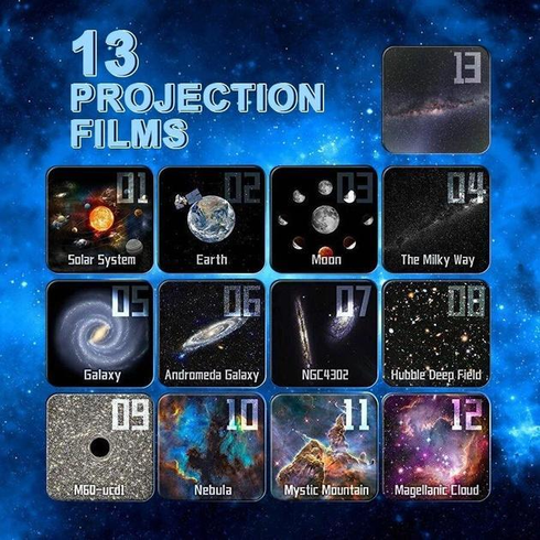 Домашній планетарій + 13 картриджів нічник проектор зоряного неба галактика зі змінними картриджами Білий, Білий