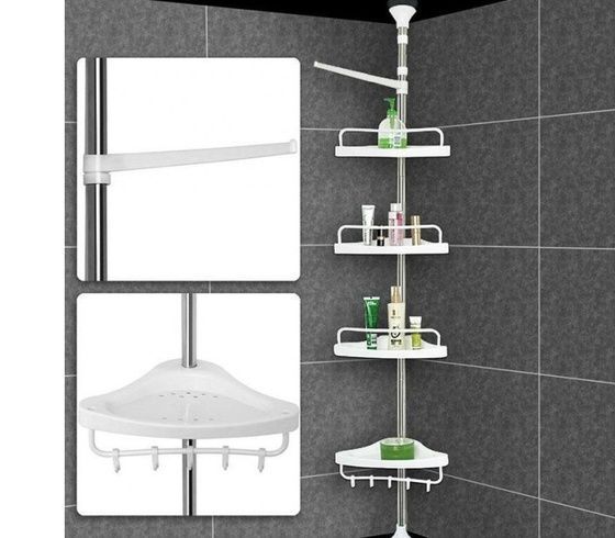 Угловая полка для ванной комнаты Multi Corner Shelf, металлическая