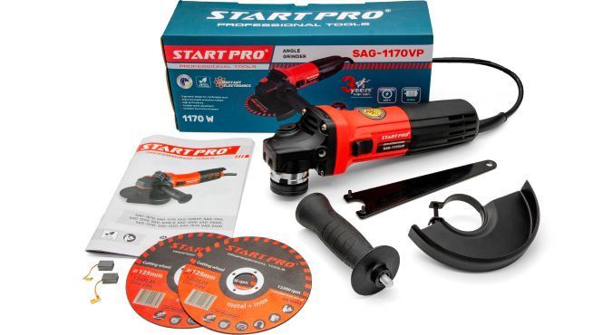 Углошліфувальна машина START PRO SAG-1170 VP, Черный