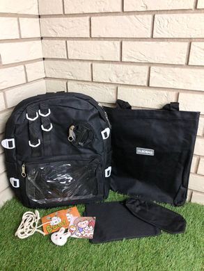 Школьный рюкзак 4 в1 для подростков/Портфель в школу для подростков Голубой