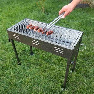 Портативний складний барбекю гриль мангал BBQ Grill TL-670 для пікніка дачі переносний туристичний, Черный