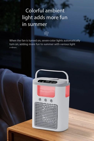 Вентилятор охолоджувач 3в1 Air Cooler Fan 1346 з USB-живленням, зволоженням та LED-підсвічуванням
