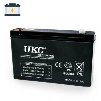 Акумуляторна батарея agm UKC WST-10 6V 10Ah акумулятор для УПСа, акумулятор до дитячого електромобіля, Черный