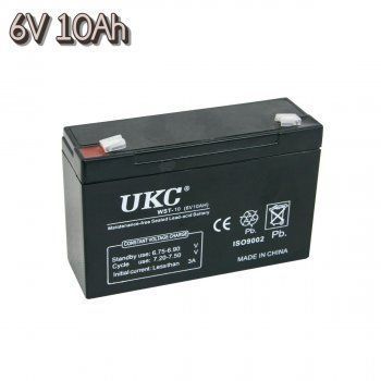 Акумуляторна батарея agm UKC WST-10 6V 10Ah акумулятор для УПСа, акумулятор до дитячого електромобіля, Черный