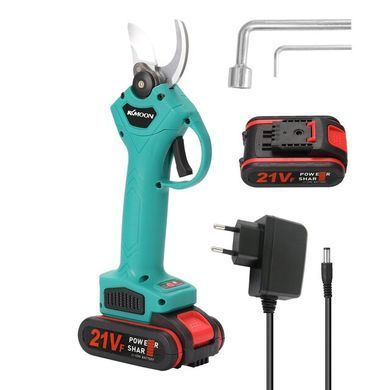 Секатор аккумуляторный 21 V, Блакитний