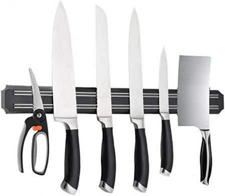 Магнитная рейка для ножей, инструментов 33 см, Черный