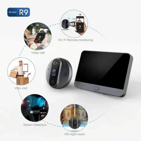 Відеодомофон Tuya Smart Video Doorbell ED-300PA / Дверний бездротовий дзвінок Wi-Fi з ІЧ-підсвічуванням та датчиком руху