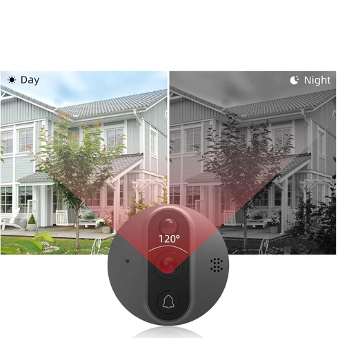 Відеодомофон Tuya Smart Video Doorbell ED-300PA / Дверний бездротовий дзвінок Wi-Fi з ІЧ-підсвічуванням та датчиком руху