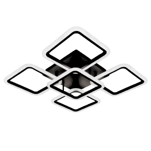 Потолочная светодиодная люстра / Светильник квадратный с пультом, лампа черная X-596