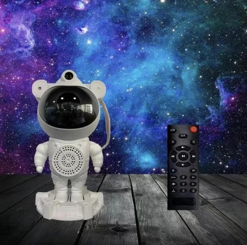 Ночник проектор звездного неба Астронавт с Bluetooth колонкой Sky Star Astronaut Bambi ZZ-202