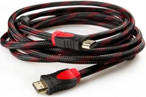 Кабель HDMI-HDMI Donli оплетка, фериты, усиленный 5 м (4866lmn/yop), Черный