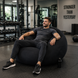 Надувне крісло-пуф Inflatable Sofa / Надувне крісло-мішок 110&times;110&times;85 см Чорне