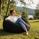 Надувне крісло-пуф Inflatable Sofa / Надувне крісло-мішок 110&times;110&times;85 см Чорне