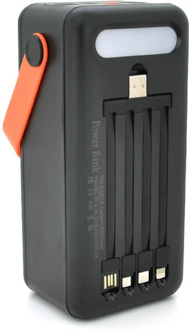 Портативная батарея наружная повербанк Power Bank 100000 mAh с солнечной панелью и фонариком YM-638CX