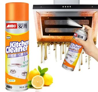 Kitchen Cleaner пенный очиститель от жира грязи давнишних наслоений для кухни ванны вытяжки Китчен клинер, помаранчевий