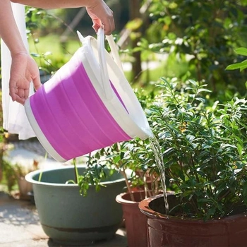 Складане силіконове відро 5л Collapsible Bucket червоне