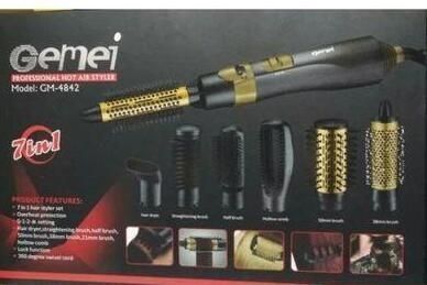 Професійна фен-гребінець Gemei GM 4842/стайлер 7 в 1