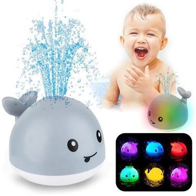 Іграшки для ванної для дітей "Кіт фонтан" Mini Whale Fountain плаваючі іграшки для купання малюків, серый