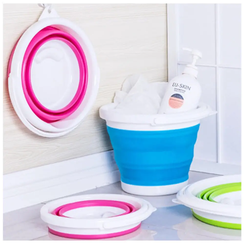 Складане силіконове відро 5л Collapsible Bucket червоне