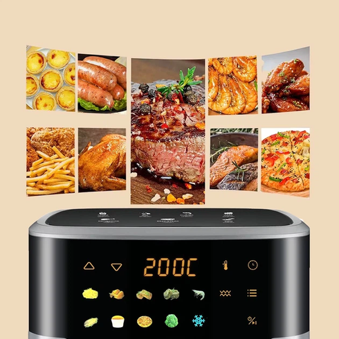 Аэрофритюрница Sokany SK 10085 2200 W Аэрогриль безмасляная мультипечь для приготовления без масла 12л с сенсорным управлением