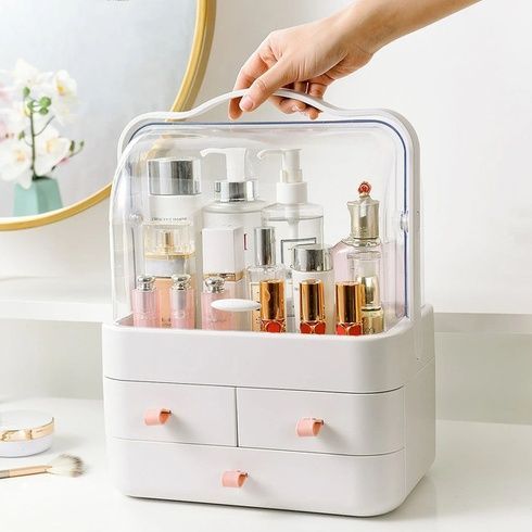 Органайзер для косметики та прикрас із висувними ящиками Cosmetic Box Білий, GW-880