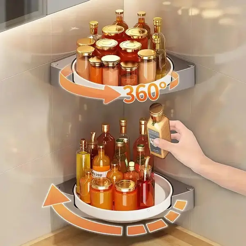 Угловое вращающееся полотнище для ванной комнаты Multi Functional Rotational Tray