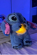 Синя М'яка іграшка Стич (Stich) з мультфільму Ліло і Стич, дихає, світиться, колискова