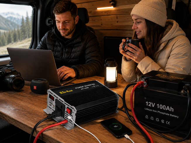 Преобразователь AC/DC RPI 1000W SU-KAM / Инвертор с вольтметром / Преобразователь напряжения 12-220 В