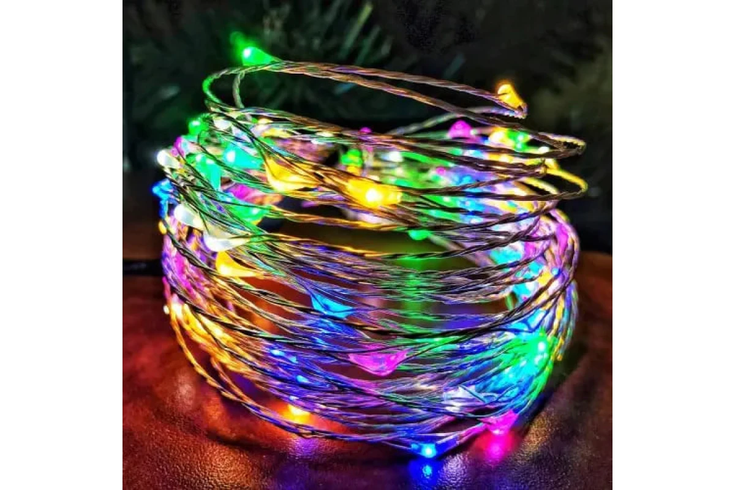 Светодиодная гирлянда проволока 20 м LED с пультом USB МУЛЬТИК